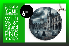 Vibrant Keychain Round Design PNG , Horror Halloween Product Image 1