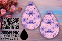 Smiling Retro Teardrop Earring Sublimation Product Image 1