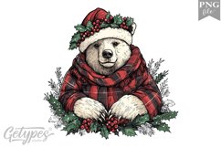 Christmas Bear Clipart Design - High Quality 300 Dpi Product Image 1
