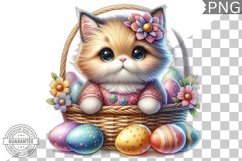 Easter Cat Sublimation - Easter Clipart PNG Design Product Image 1