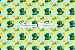 Lucky Hat Clover Seamless Patterns - Leprechaun &amp; Clovers Product Image 8