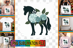 LUMINOUS TOTE BAG Designs PNG, Flower Animals Product Image 1