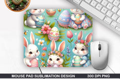 Bunny Mouse Pad Sublimation, Easter Bunny Mouse Pad PNG Product Image 1