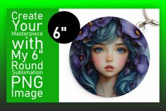 Colorful Round Design Keychain Artwork , Fairy Product Image 1