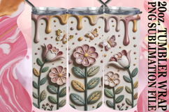SERENE NIGHTS 20oz TUMBLER WRAP, 3D Flowers Product Image 1