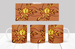Floral Ornamental Mug Wrap Sublimation Design 15 oz Product Image 5