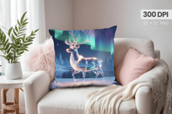 Winter Christmas Wonderland PNG Pillow, Winter Pillow Design Product Image 1