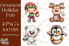 Christmas Characters on Ornaments PNG Clipart Product Image 1