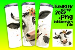 Country Style Cow Watercolor Tumbler Wrap - 20oz Product Image 1