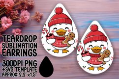 Unique Teardrop Earrings Template PNG , Christmas Product Image 1