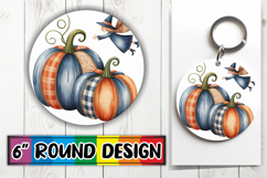 Cozy Round Keychain Magic, Pumpkin Watercolor Product Image 1