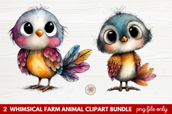 Whimsical Farm Animal Clipart | Cute Farm Animals PNG Set Product Image 1
