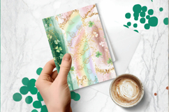 Pastel Rainbow Shamrock Glitter Greeting Card PNG Sublimatio Product Image 1