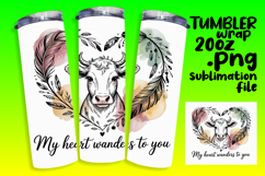 CUSTOMIZED 20oz Tumbler Wrap Design , Cute Cow Product Image 1
