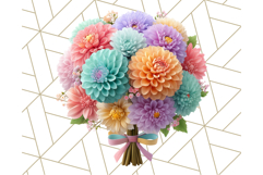 Pastel Flower Bouquet PNG Clipart, Elegant Floral Art Product Image 5