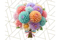 Pastel Flower Bouquet PNG Clipart, Elegant Floral Art Product Image 5