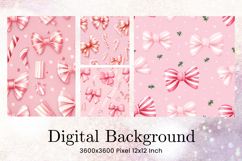 Bow Ribbon Background Bow Digital Paper Pattern Wallpaper_81 Product Image 1