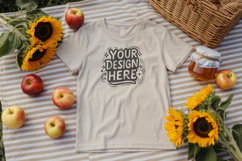Summer Picnic Flatlay T-Shirt Mockup PSD JPG Product Image 1