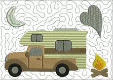 Truck and Camper Mug Rug or Doorknob Hanger Pattern - Machine Embroidery Product Image 5