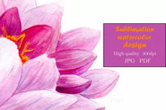 Lotus watercolor Flower, Watercolor Sublimation Design png Product Image 2