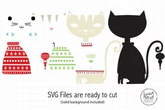 Christmas Cat SVG Cut File for Cricut, Holiday Cat SVG Product Image 3