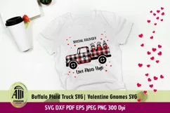 Valentines Truck SVG|Valentine Gnomes|Buffalo Plaid cut file Product Image 1