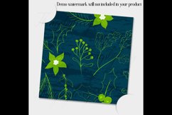 12 Winter Floral Digital Papers in Navy and Lime Color Product Image 2