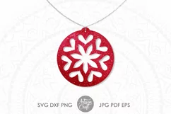 Round Earring, SVG cut files, heart jewelry Product Image 4