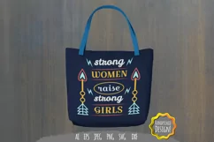 Strong Women Raise Strong Girls Hand Lettering SVG Product Image 1