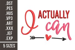 Actually I Can | Embroidery Design Product Image 1