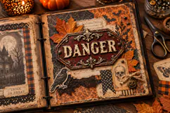 Vintage Halloween Vintage PNG Clipart Signs 2 Product Image 5