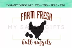 Funny Farmhouse Farm Fresh Butt Nuggets Chicken SVG Design Product Image 1