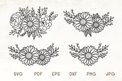 Sunflowers SVG - Sunflower Cliparts - Flowers SVG Product Image 1