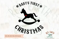 Babys first bauble Christmas vinyl decal SVG,PNG,DXF,EPS,PDF Product Image 2