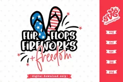 4th of July SVG file | Flip Flops Fireworks and Freedom svg Product Image 2