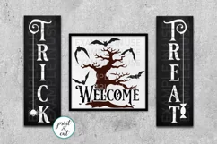 Trick or treat Welcome Halloween Halloween farmhouse sign Product Image 1