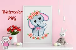 Cute Elephant Watercolor png, Product Image 7