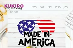 Made in America SVG with sunglasses - 4th Of July cut file Product Image 2