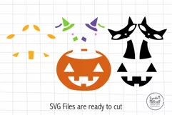 Halloween Black Cats in Pumpkin SVG and Clipart Product Image 5