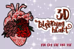 3D Blooming Heart Valentines svg Love love hearts Valentine Product Image 1