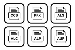 Set Of File Formats Icons Product Image 1