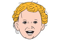 Blonde Caucasian Toddler Head Smiling Drawing Product Image 1