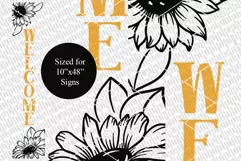 Sunflower Welcome Vertical SVG | Farmhouse Porch Sign | DXF Product Image 2