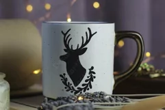 Deer SVG, Christmas Reindeer Head Silhouette PNG, JPG, DXF Product Image 2