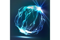 Splash Of Glowing Particles. Futuristic Cyber Backdrop. Product Image 1