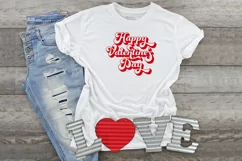Retro Happy Valentine's Day Layered SVG Product Image 2
