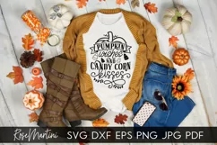 Pumpkin Wishes And Candy Corn Kisses SVG Autumn Halloween Product Image 1