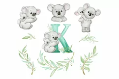 Koala watercolor clipart, cute koala png, nursery decor Product Image 2