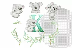 Koala watercolor clipart, cute koala png, nursery decor Product Image 4
