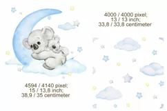 watercolor koala clip art Baby little animals Australia PNG Product Image 3